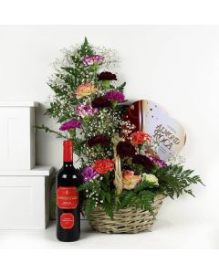 Floral Embrace Flowers & Wine Gift