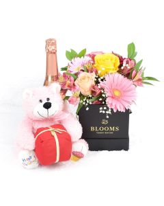 Birthday Bash Lilies Champagne & Flower Gift