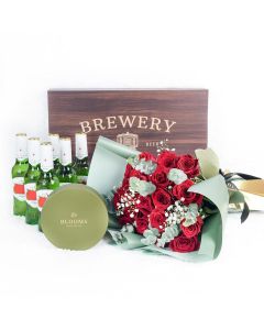Cheers To A Milestone! Flowers & Beer Gift