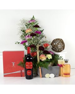 Thymes Beauty Wine & Flower Gift