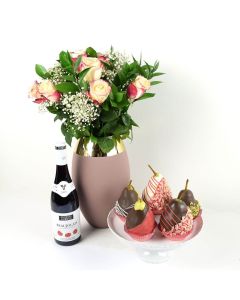 Pure Love Flowers & Wine Gift