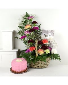 Birthday Bash Cake & Flower Gift