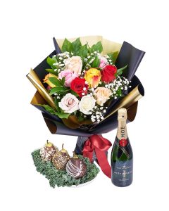 Sweet Surprises Forever Flowers & Champagne Gift