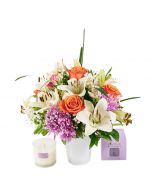 Heavenly Scents Flowers & Candle Gift